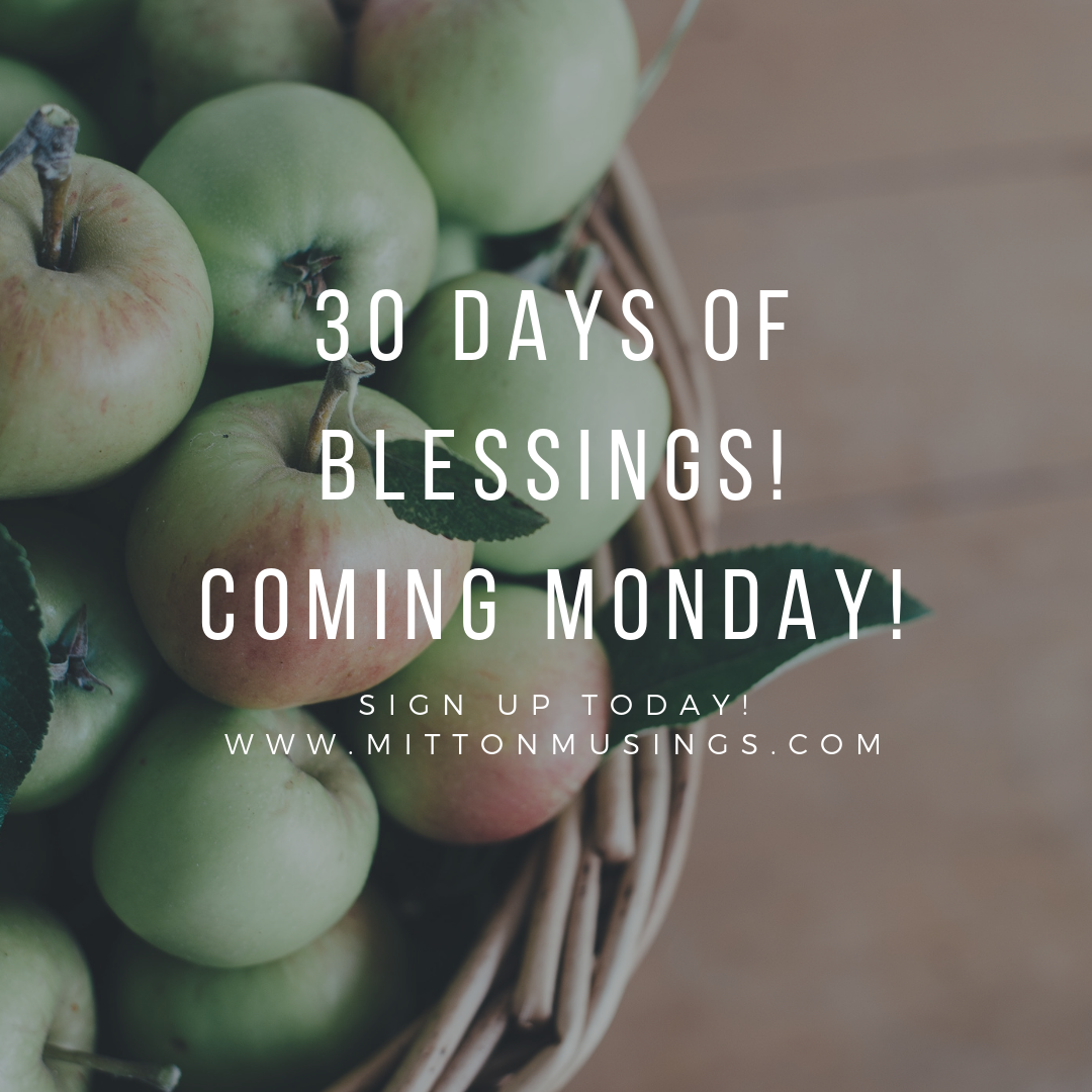 30 Days of Blessings!Coming Monday!